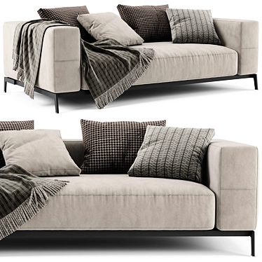 Contemporary Flexform Ettore Sofa 3D model image 1 