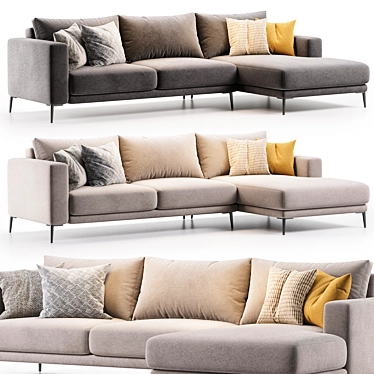Stylish Modern Hoekbank Barlio Sofa 3D model image 1 
