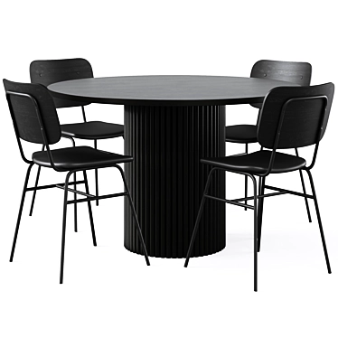Modern Dining Set with Brent 3D model image 1 