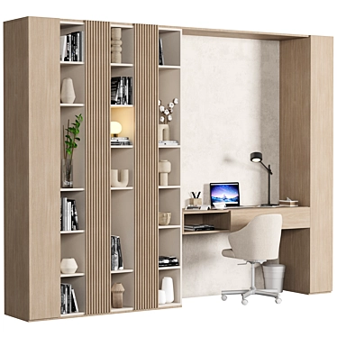 Modern Home Office Desk Set 3D model image 1 