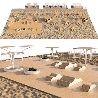 Park and Beach Elements Set 3D model image 1 