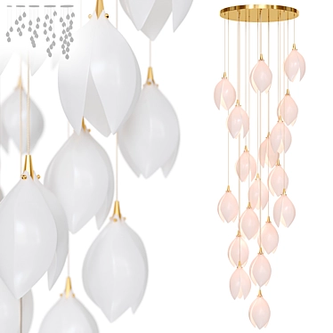 Elegant Magnolia Chandelier Design 3D model image 1 