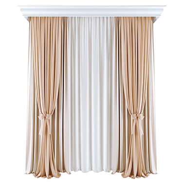 Elegant Window Curtains Set 3D model image 1 