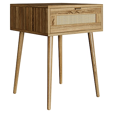 Casitas Bedside Table Isabelline Wood 3D model image 1 