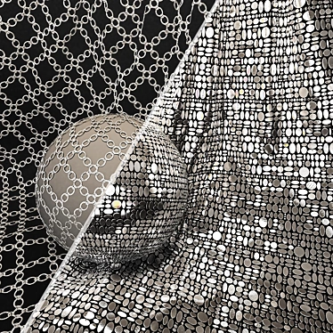 Metal Mesh Fabric Materials Set 3D model image 1 