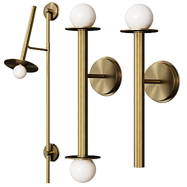 Elegant Nodes Wall Light Fixture 3D model image 1 