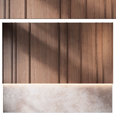 Wooden Wall Panel Set 225 3D model image 1 