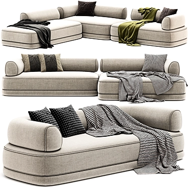 Modern Bumper Sectional: Stylish Comfort 3D model image 1 