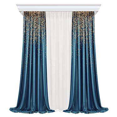 Modern Sheer Curtains in White 3D model image 1 