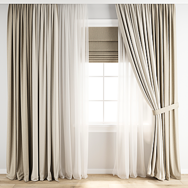  3D Curtain Model Kit 3D model image 1 