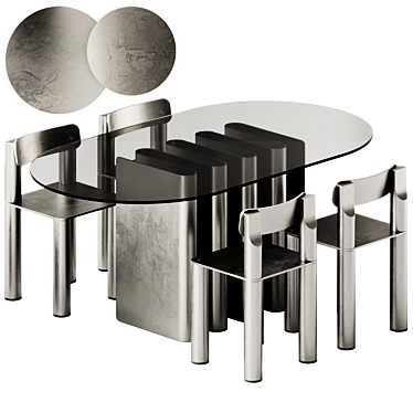 Modern Dining Set: TAVOLO2 Table & SILO Chair 3D model image 1 