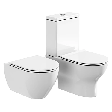 Agger Compact Toilet with Microlift 3D model image 1 