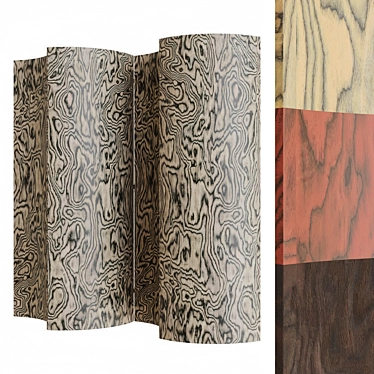 Sottsass Veneer Room Divider 3D model image 1 