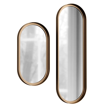 Golden Metal Tiare Wall Mirror 3D model image 1 