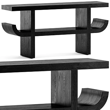 Dual-Material CB2 Console Table 3D model image 1 