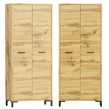 Cleveland-2 Wood Wardrobe Furniture 3D model image 1 