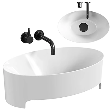 Elegant Evora Washbasin: Exquisite Design 3D model image 1 