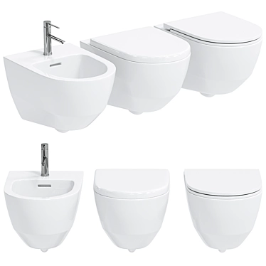 Elegant Laufen Pro Rimless Toilet 3D model image 1 