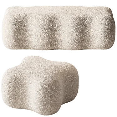 Chic June Ottoman and Bench 3D model image 1 