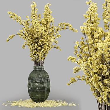 Stylish Yellow Indoor Bloom Plants 3D model image 1 