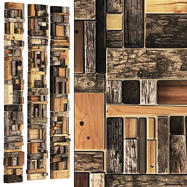 Modern Wood Panel Texture Set 3D model image 1 