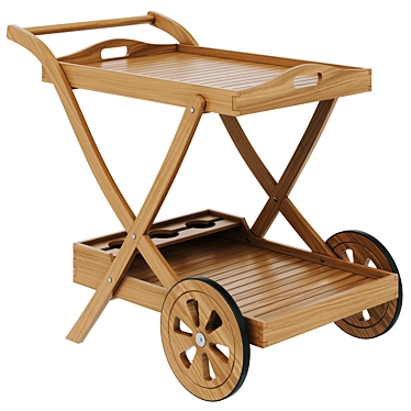 Elegant Outdoor Cart for Entertaining 3D model image 1 