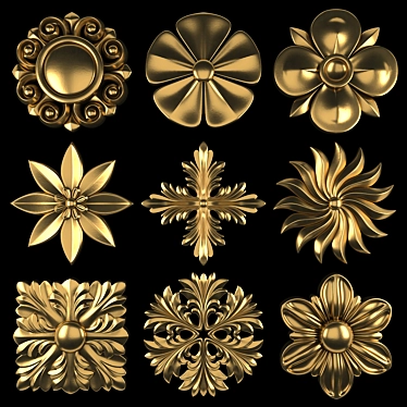 Ornament Modeling Element Pack Set 3D model image 1 