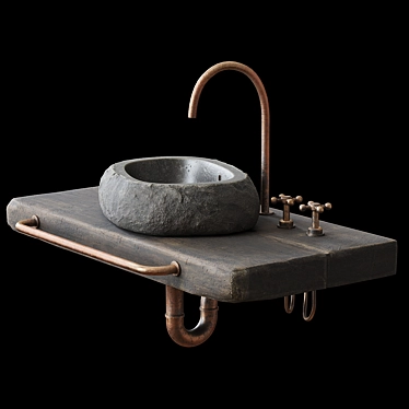 Natural Stone Sink 3D model image 1 