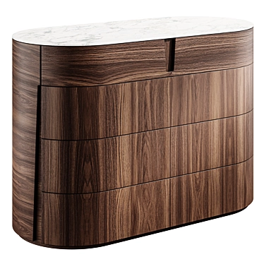 Modern Nightstand Furniture Porada 3D model image 1 