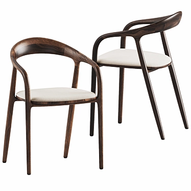 Elegant Neva Chair with Velvet 3D model image 1 