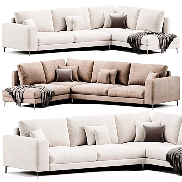 Elegant VINCI Sofa, Chateau d'Ax 3D model image 1 