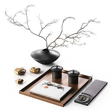 Minimalist Japandi Decor Set 3D model image 1 