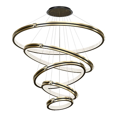 Luxury Nordic LED Chandelier - Gold 3D model image 1 