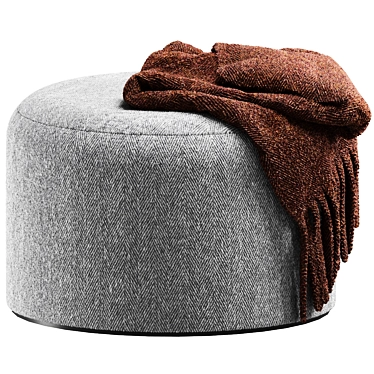 Herringbone Wool Pouf: Stylish Seating 3D model image 1 