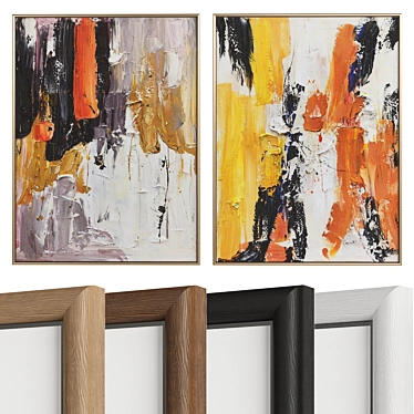 Abstract Art Canvases Set 3D model image 1 