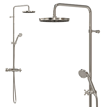 Elegant Streamline Shower Set 3D model image 1 