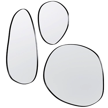 Modern Brass Wall Mirror Display 3D model image 1 