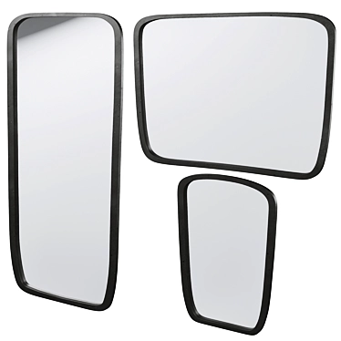 Sleek Black Mirrors by CB2 3D model image 1 