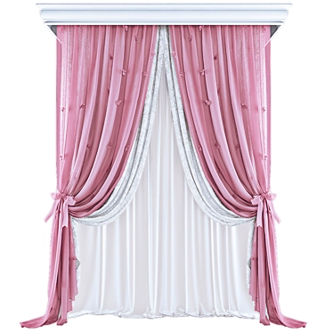 Modern Curtains: High-Quality Fabric 3D model image 1 