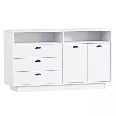 Airin White Woodgrain Sideboard 3D model image 1 