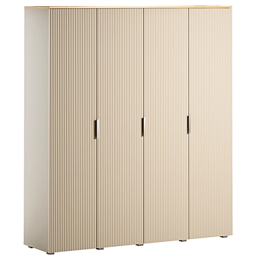 Ensson-4 Latte Wardrobe Furniture 3D model image 1 