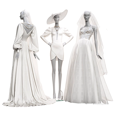 Wedding Mannequin Display Set 3D model image 1 