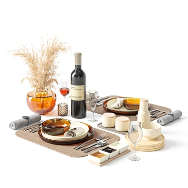  Modern Tableware Set for 3D 3D model image 1 