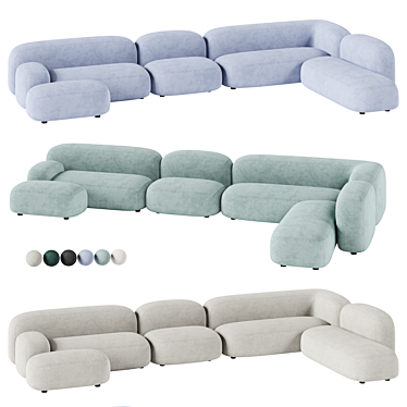 Ribbl Modular Sofa Set 3D model image 1 