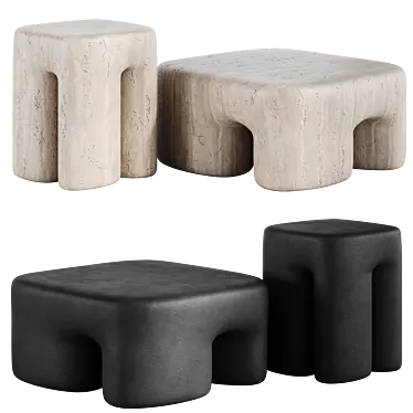 Elephant Collector Coffee Table Set 3D model image 1 