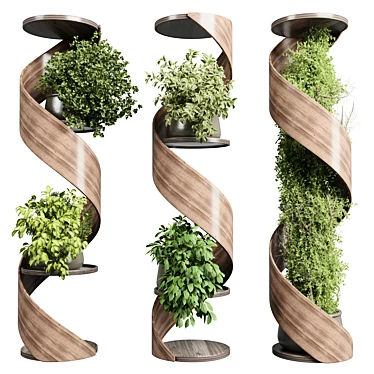 Wooden Frame Vertical Garden Decor 3D model image 1 