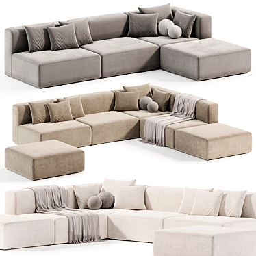  Modern Modular Sofa: Crearte Collections 3D model image 1 