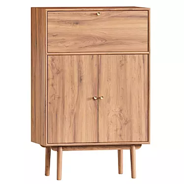 Keira Solid Wood Bar Cabinet - Modern Design 3D model image 1 