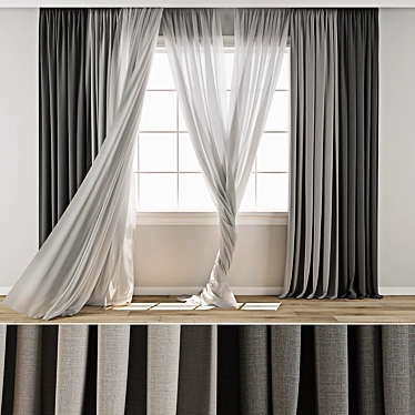 Minimalist Curtain Model Collection 3D model image 1 