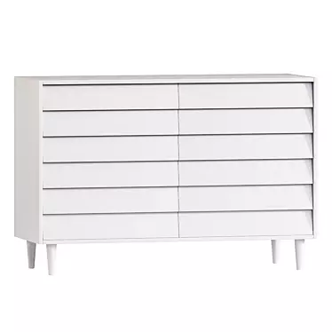 Pippa 6-Drawer Dresser in Millimeters 3D model image 1 